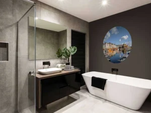 Discount De haven van Honfleur in de ochtend fotobehang Transport | Architectuur