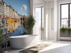 Discount De haven van Honfleur in de ochtend fotobehang Transport | Architectuur
