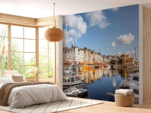 Discount De haven van Honfleur in de ochtend fotobehang Transport | Architectuur