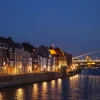 Clearance De Hoge Brug in de avond fotobehang Architectuur