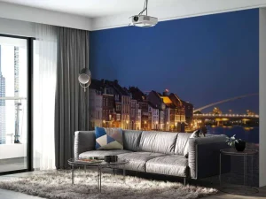 Clearance De Hoge Brug in de avond fotobehang Architectuur
