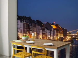 Clearance De Hoge Brug in de avond fotobehang Architectuur