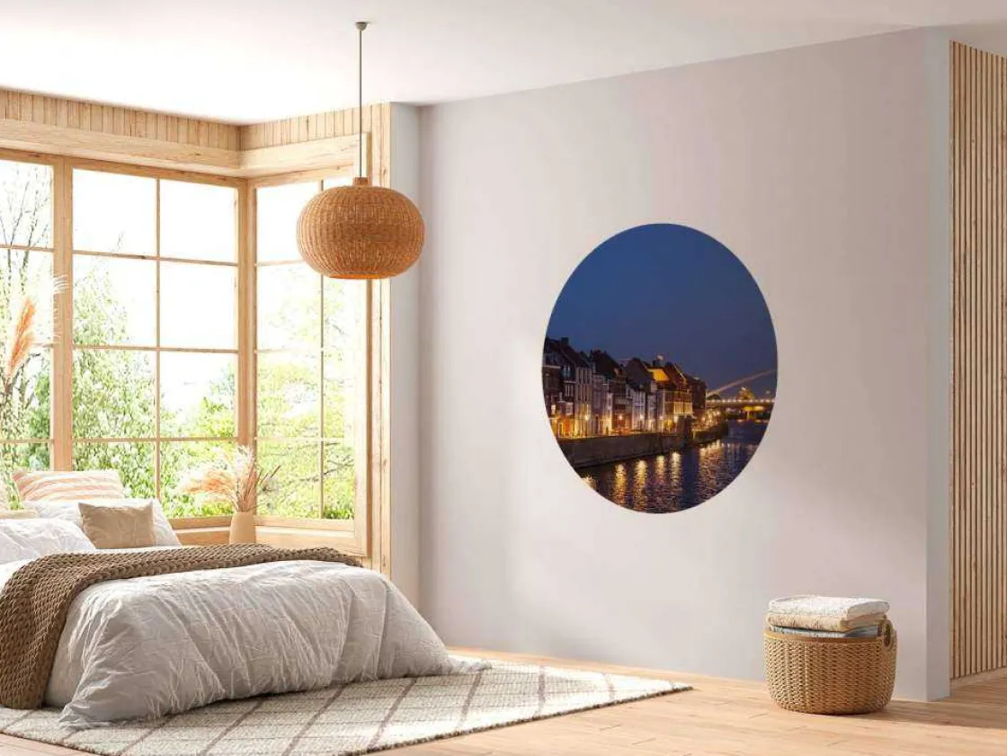 de_hoge_brug_in_de_avond__6.webp Clearance De Hoge Brug in de avond fotobehang Architectuur