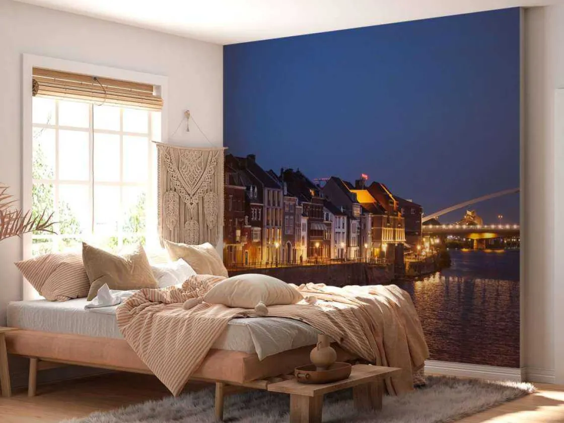 de_hoge_brug_in_de_avond__9.webp Clearance De Hoge Brug in de avond fotobehang Architectuur