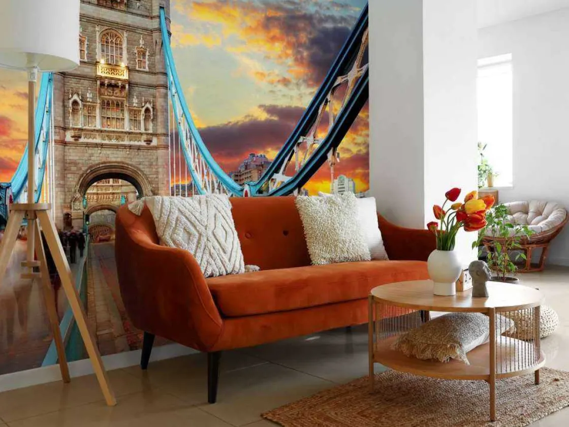 de_london_tower_bridge_bi_2.webp Discount De London Tower Bridge bij zonsondergang fotobehang Architectuur