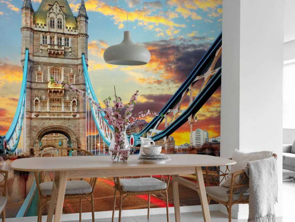 de_london_tower_bridge_bi_3.webp Discount De London Tower Bridge bij zonsondergang fotobehang Architectuur