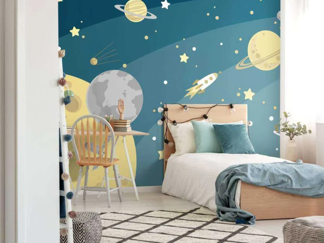 de_ruimte_ontwerp_voor_ki_3.webp New De ruimte ontwerp voor kinderen fotobehang Kinderkamer | Babykamer