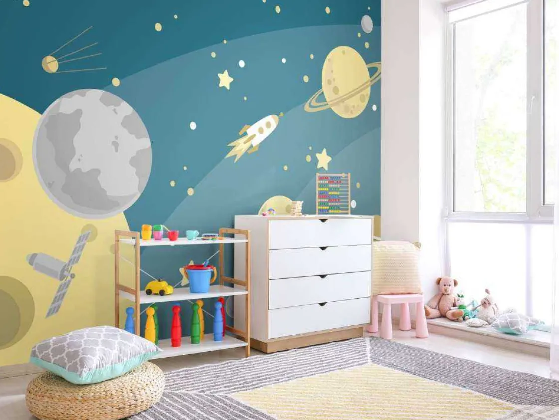 de_ruimte_ontwerp_voor_ki_4.webp New De ruimte ontwerp voor kinderen fotobehang Kinderkamer | Babykamer