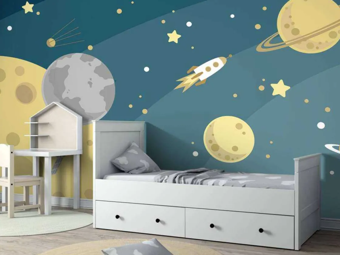de_ruimte_ontwerp_voor_ki_5.webp New De ruimte ontwerp voor kinderen fotobehang Kinderkamer | Babykamer