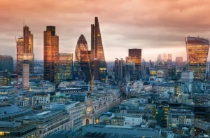 Online De skyline van Londen fotobehang Architectuur