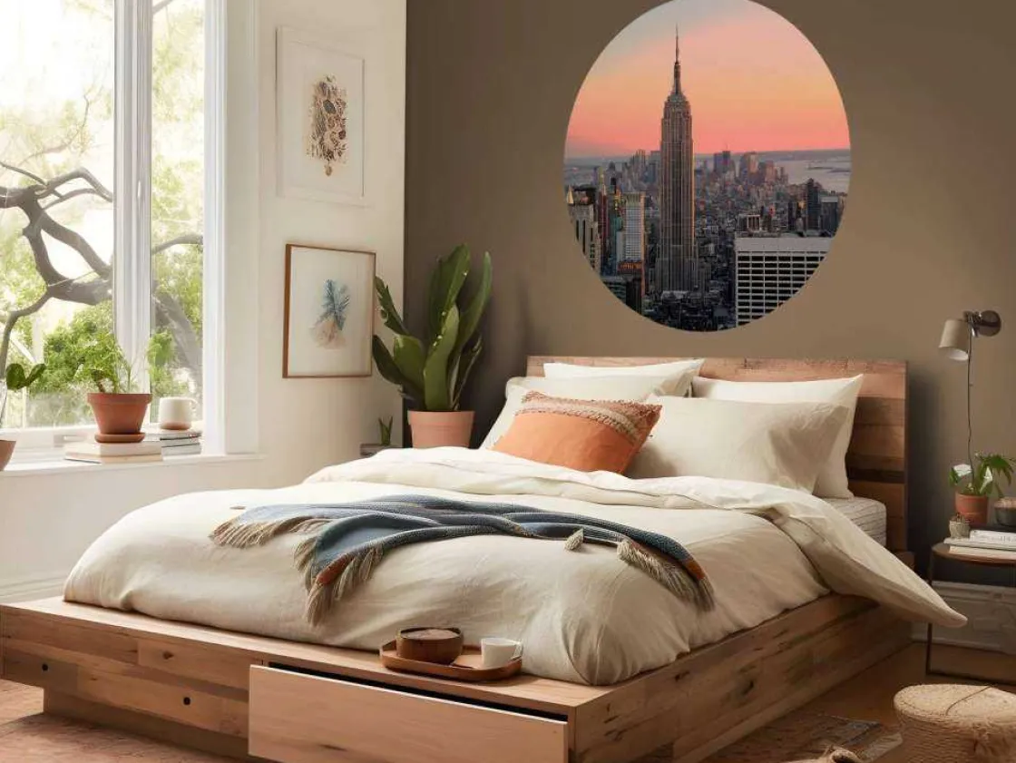 de_skyline_van_new_york_b_6.webp Outlet De Skyline van New York bij zonsondergang fotobehang Architectuur