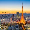 Discount De skyline van Tokyo met de Tokyo Tower fotobehang Architectuur