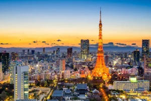 Discount De skyline van Tokyo met de Tokyo Tower fotobehang Architectuur