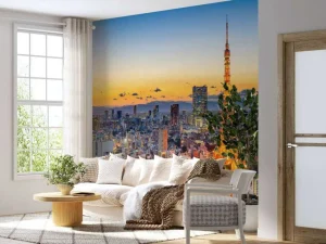 Discount De skyline van Tokyo met de Tokyo Tower fotobehang Architectuur