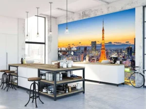 Discount De skyline van Tokyo met de Tokyo Tower fotobehang Architectuur