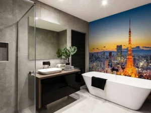 Discount De skyline van Tokyo met de Tokyo Tower fotobehang Architectuur