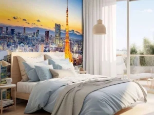 Discount De skyline van Tokyo met de Tokyo Tower fotobehang Architectuur
