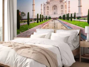 Outlet De Taj Mahal vanuit de tuin fotobehang Architectuur