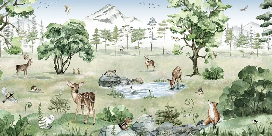 deer_forest__summer_0.webp Online Deer Forest - Summer Kinderkamer | Dieren