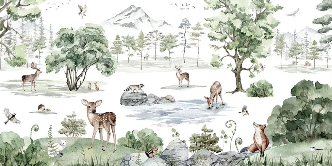 deer_forest__winter_0.webp Hot Deer Forest - Winter Kinderkamer | Dieren