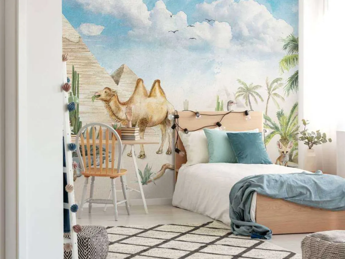 dieren_bij_de_piramides_3.webp Discount Dieren bij de piramides Kinderkamer | Dieren