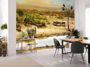 Best Dieren in de Afrikaanse savanne fotobehang Dieren