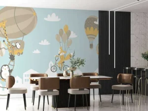 Best Dieren met ballonnen fotobehang Babykamer