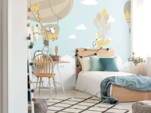 Best Dieren met ballonnen fotobehang Babykamer