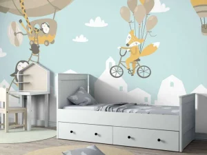 Best Dieren met ballonnen fotobehang Babykamer