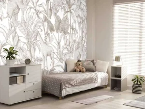 Hot Dieren tussen de palmbomen taupe Kinderkamer