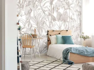 Hot Dieren tussen de palmbomen taupe Kinderkamer