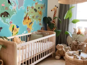 Outlet Dieren wereldkaart Kinderkamer | Dieren