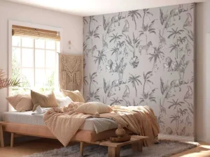 Hot Dierenjungle patroon grijs Kinderkamer