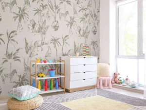 New Dierenjungle patroon taupe Kinderkamer
