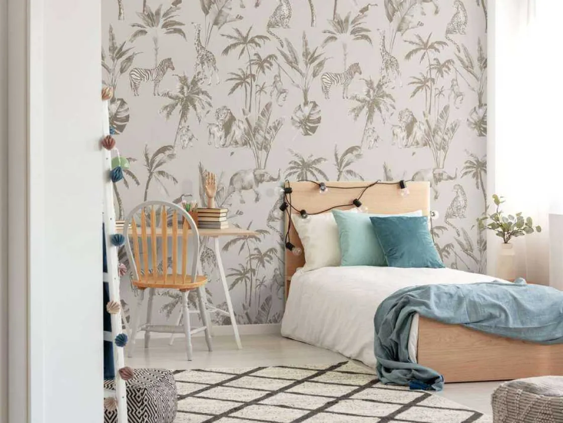 dierenjungle_patroon_taup_5.webp New Dierenjungle patroon taupe Kinderkamer