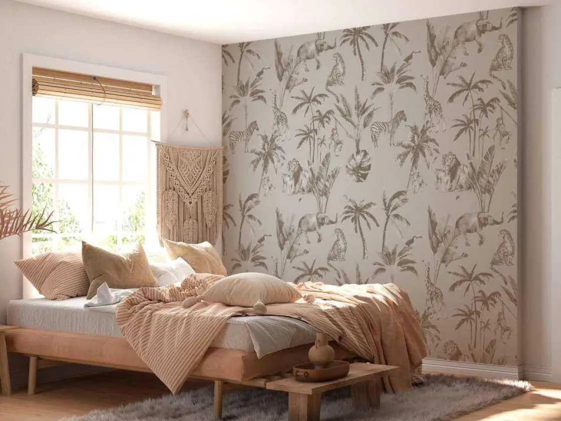 dierenjungle_patroon_taup_8.webp New Dierenjungle patroon taupe Kinderkamer