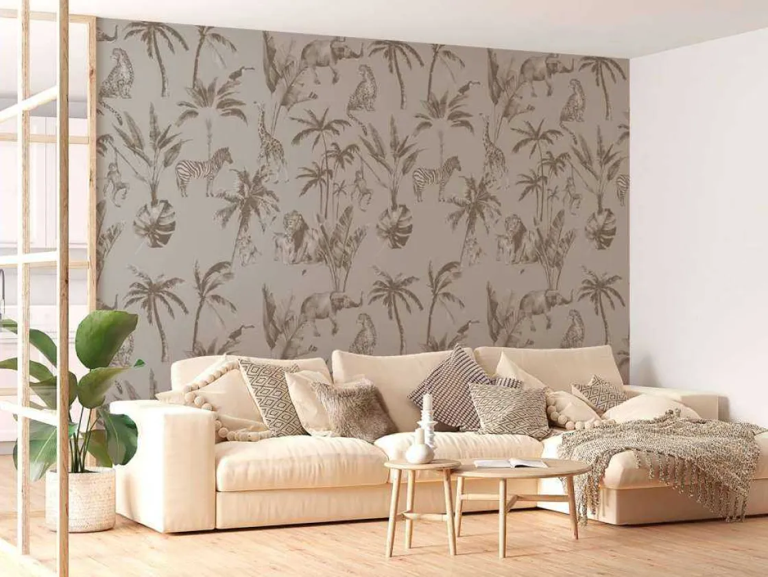 dierenjungle_patroon_taup_9.webp New Dierenjungle patroon taupe Kinderkamer