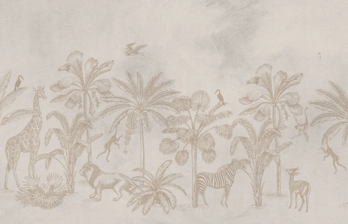 dierenjungle_taupe_0.webp Hot Dierenjungle taupe Dieren | Kinderkamer