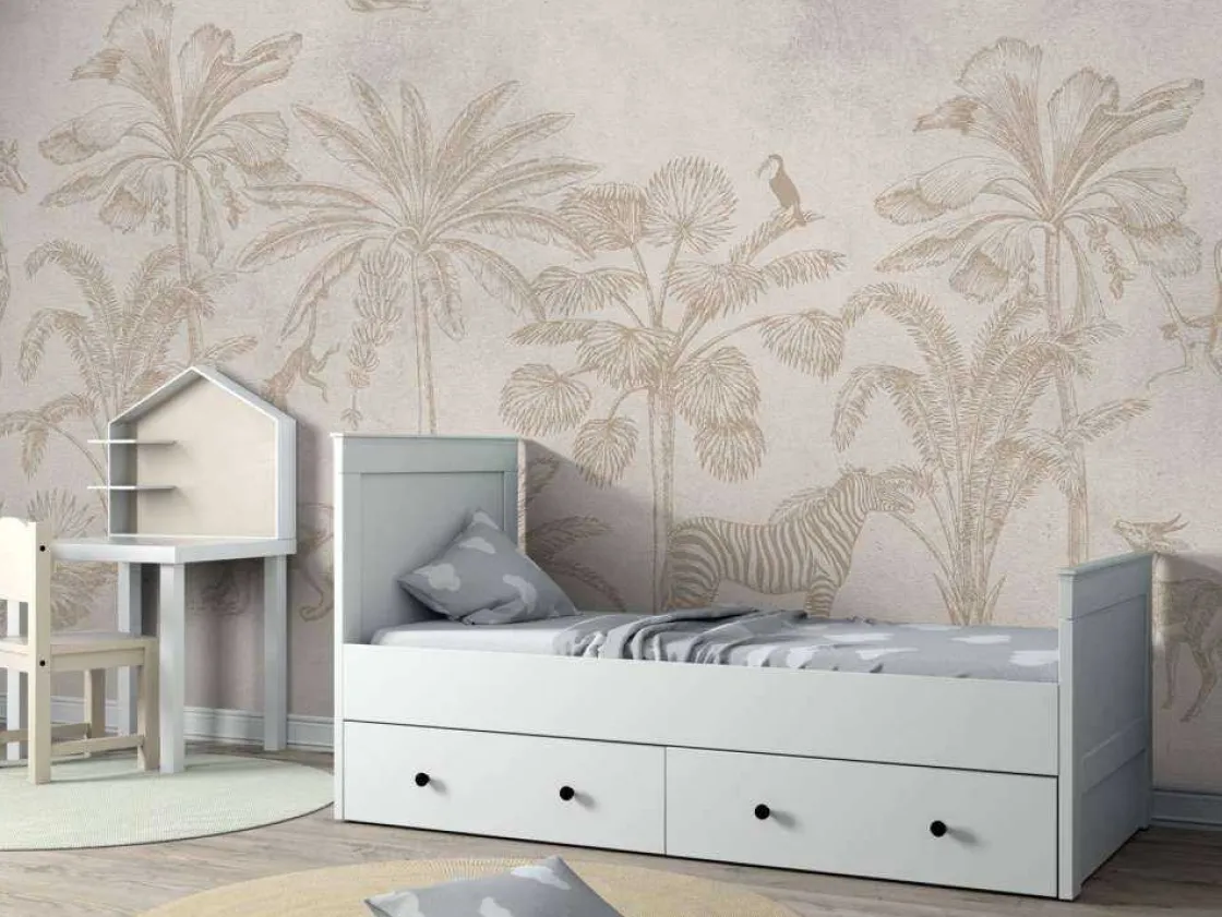 dierenjungle_taupe_2.webp Hot Dierenjungle taupe Dieren | Kinderkamer
