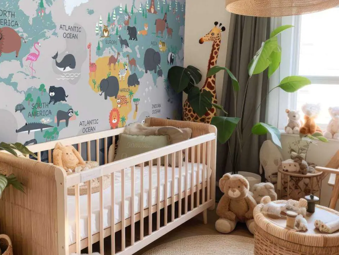 dierlijke_wereldkaart_10.webp Fashion Dierlijke wereldkaart Kinderkamer | Dieren