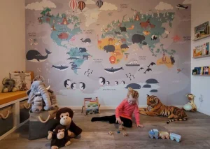 Fashion Dierlijke wereldkaart Kinderkamer | Dieren