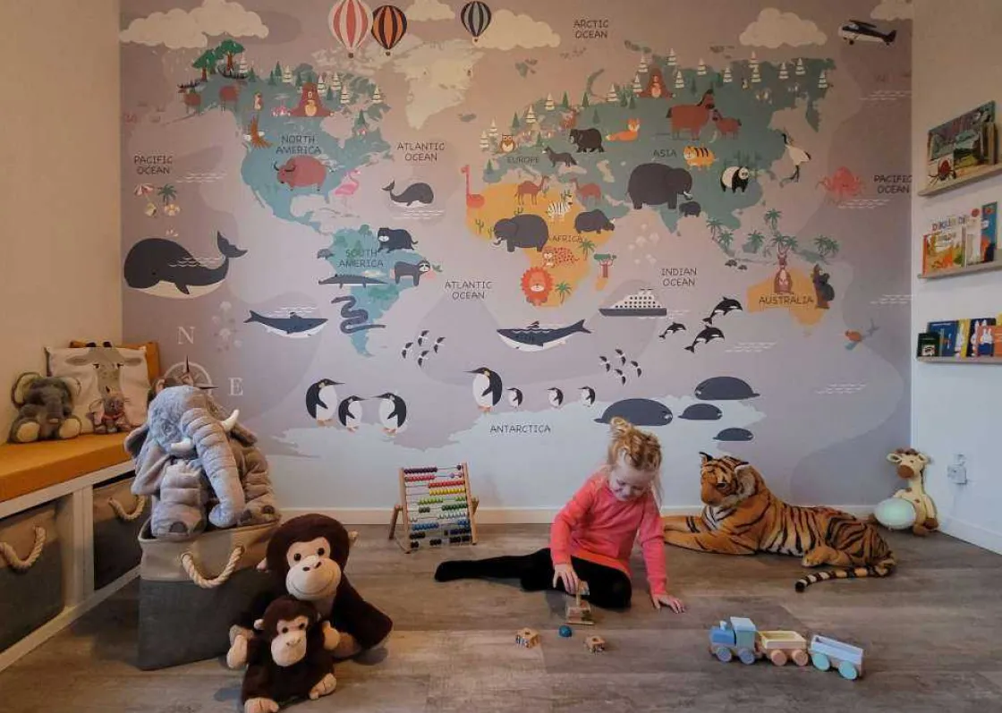 dierlijke_wereldkaart_5.webp Fashion Dierlijke wereldkaart Kinderkamer | Dieren