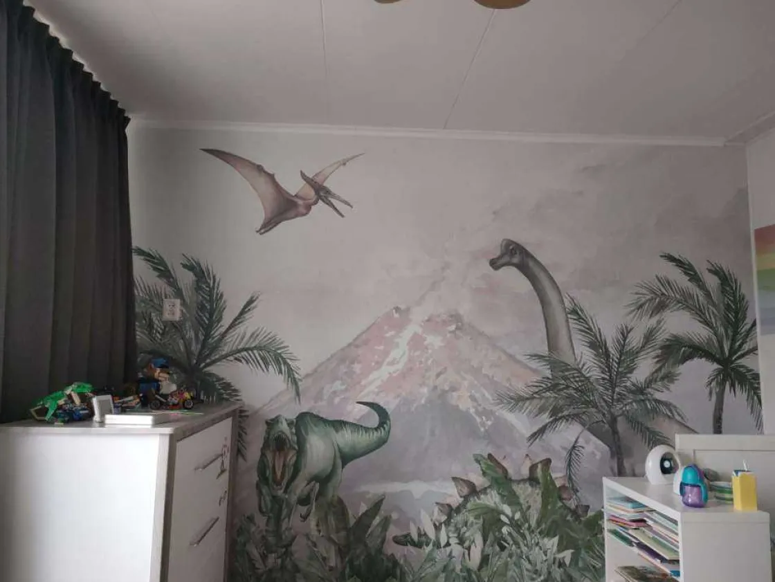 dinos_bij_een_vulkaan_2.webp Online Dino's bij een vulkaan Kinderkamer | Dieren