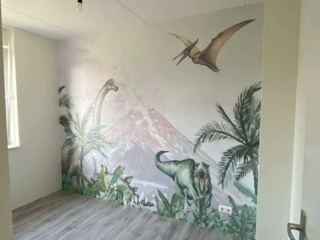 dinos_bij_een_vulkaan_5.webp Online Dino's bij een vulkaan Kinderkamer | Dieren