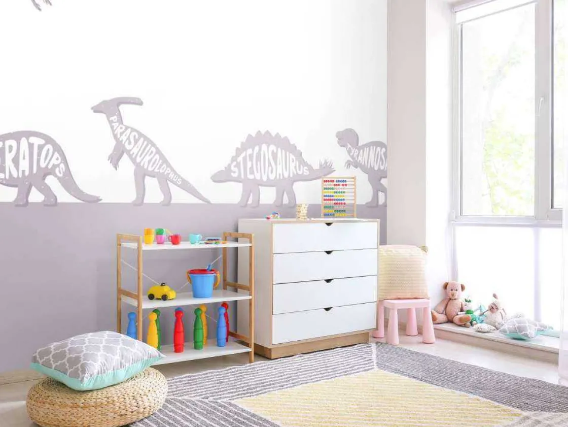 dinos_met_tekst_in_roze_6.webp Clearance Dino's met tekst in roze Kinderkamer | Dieren