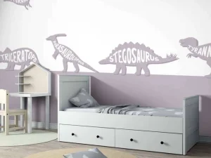 Clearance Dino's met tekst in roze Kinderkamer | Dieren