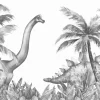 Outlet Dinosaurussen in zwart-wit Kinderkamer | Dieren