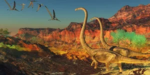 Outlet Dinosaurussen tijdens het Jura tijdperk fotobehang Kinderkamer | Dieren