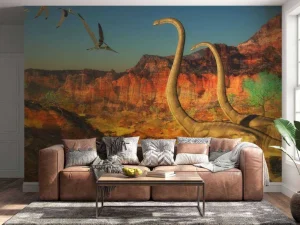 Outlet Dinosaurussen tijdens het Jura tijdperk fotobehang Kinderkamer | Dieren