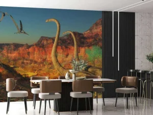 Outlet Dinosaurussen tijdens het Jura tijdperk fotobehang Kinderkamer | Dieren